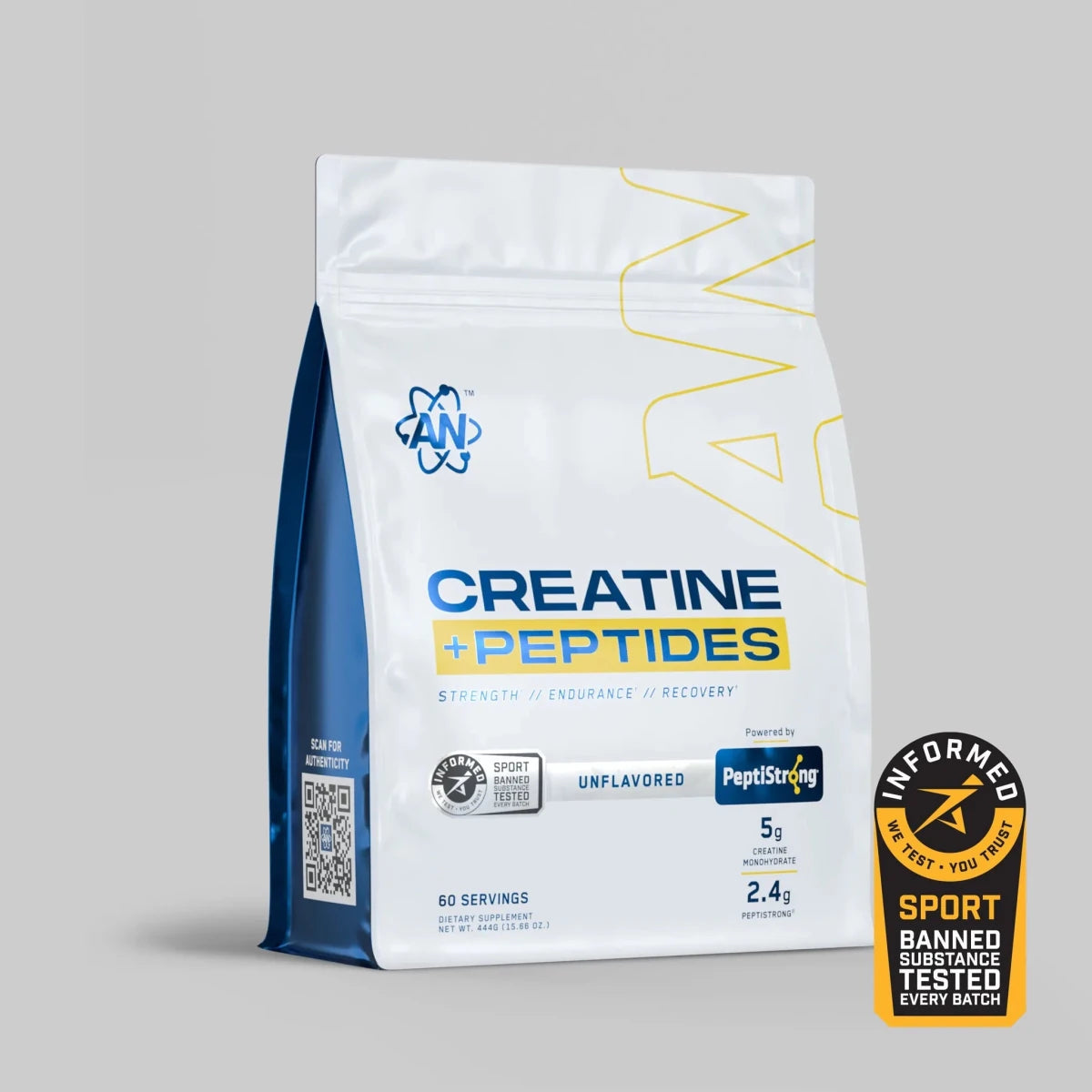 Applied Nutrition Creatine + Peptide 444g Unflavoured front pouch