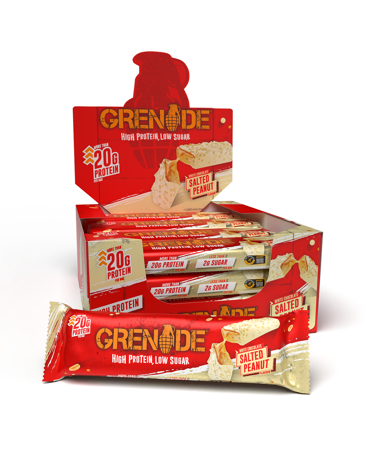 Grenade Protein Bar 12x60g White Chocolate Salted Peanut