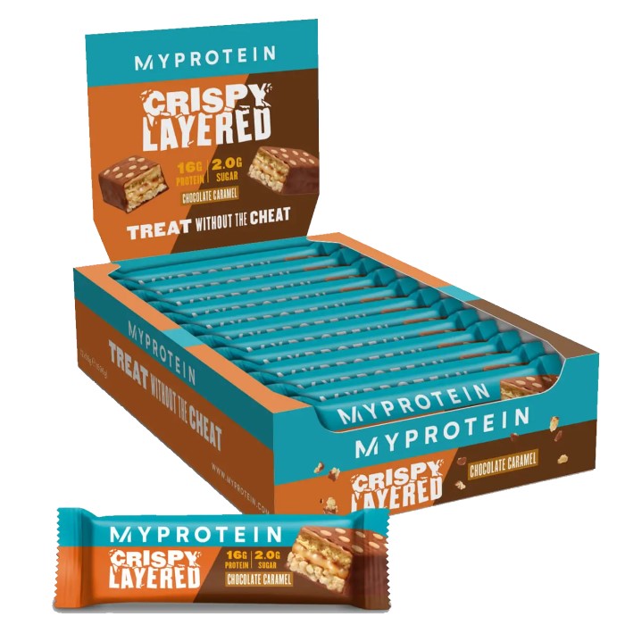 MyProtein Crispy Layered Protein Bar 12x58g - Chocolate Caramel