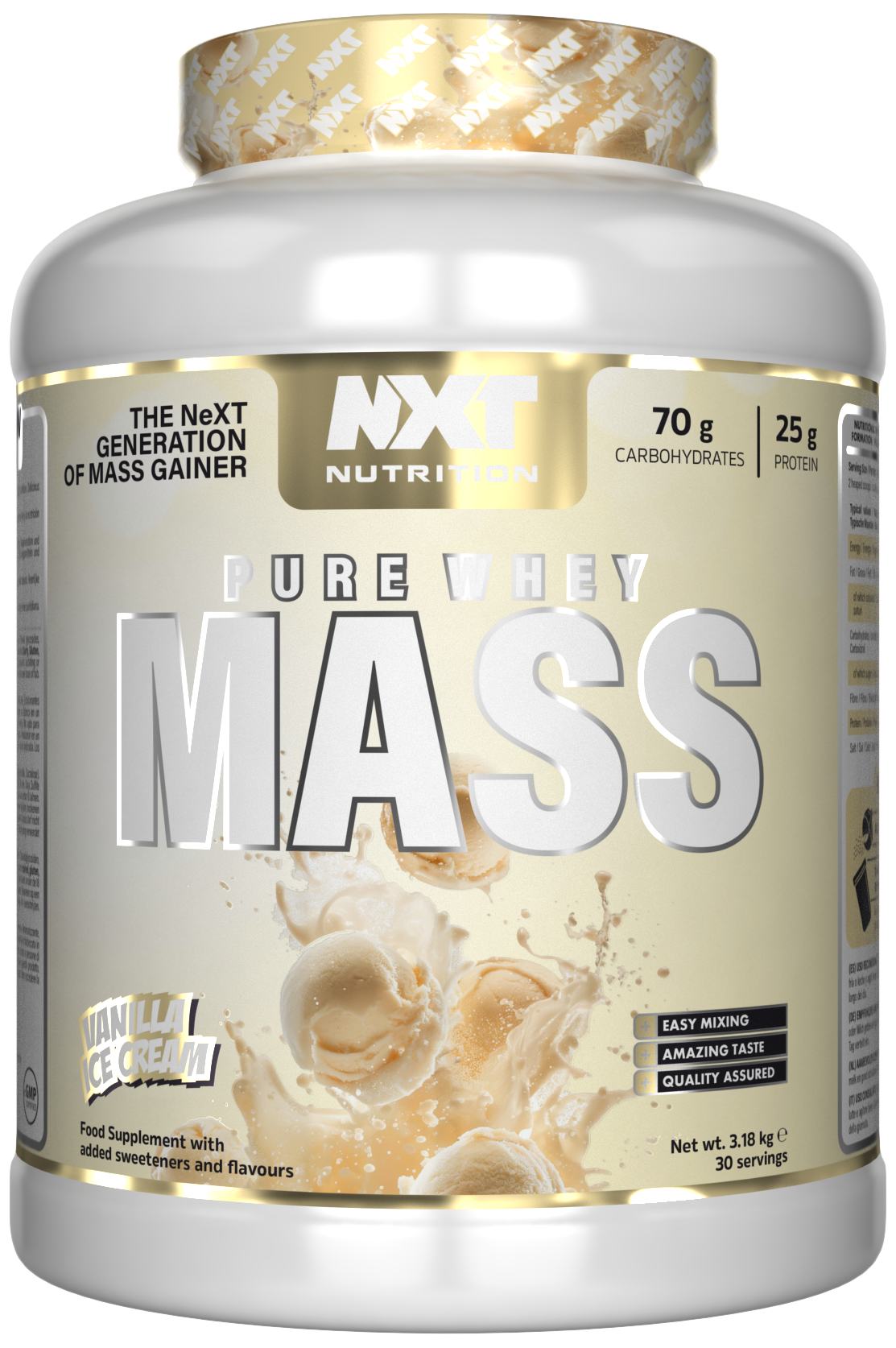 NXT Pure Whey Mass 3.18kg Vanilla Ice Cream