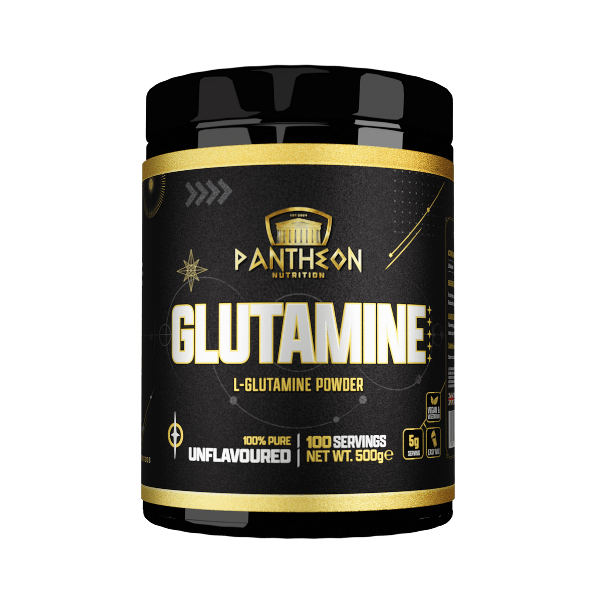 Pantheon Nutrition L-Glutamine 500g Unflavoured front tub