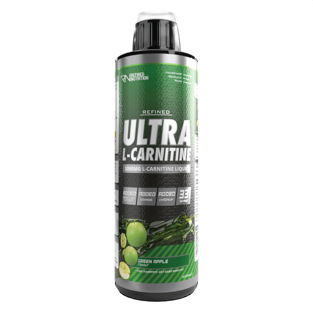 Refined Nutrition Ultra L-Carnitine 500ml Green Apple