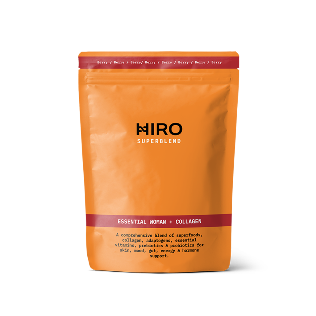 Orange package of HIRO Superblend on a white background