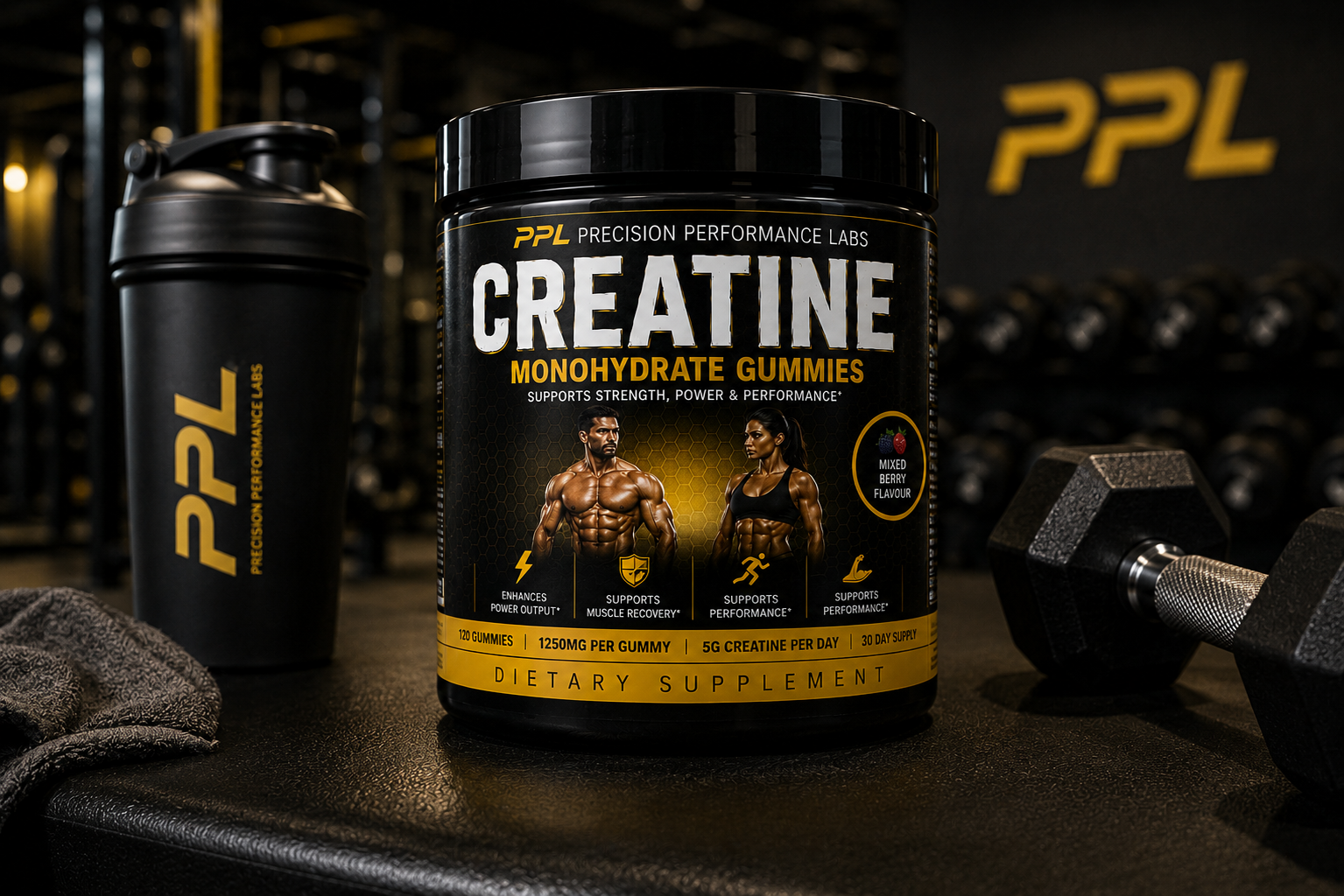 Creatine Monohydrate Max Strength 5G Gummies | Mixed Berry Flavour | High Strength | 120 Gummies | 30-Day Supply