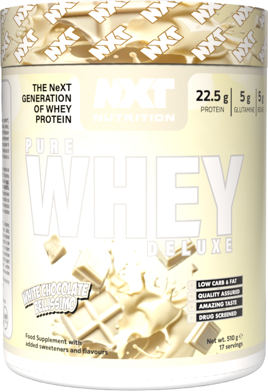 NXT Nutrition Pure Whey Deluxe 510g White Chocolate Bellissimo