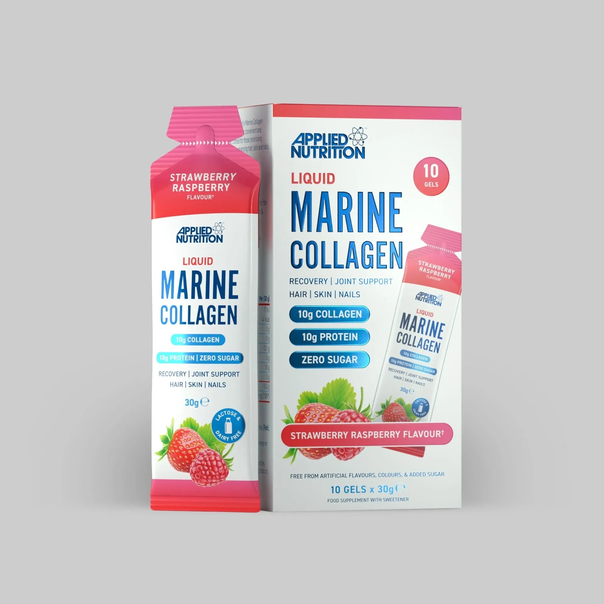 Applied Nutrition Marine Collagen Gels 10 x 30g Strawberry Raspberry