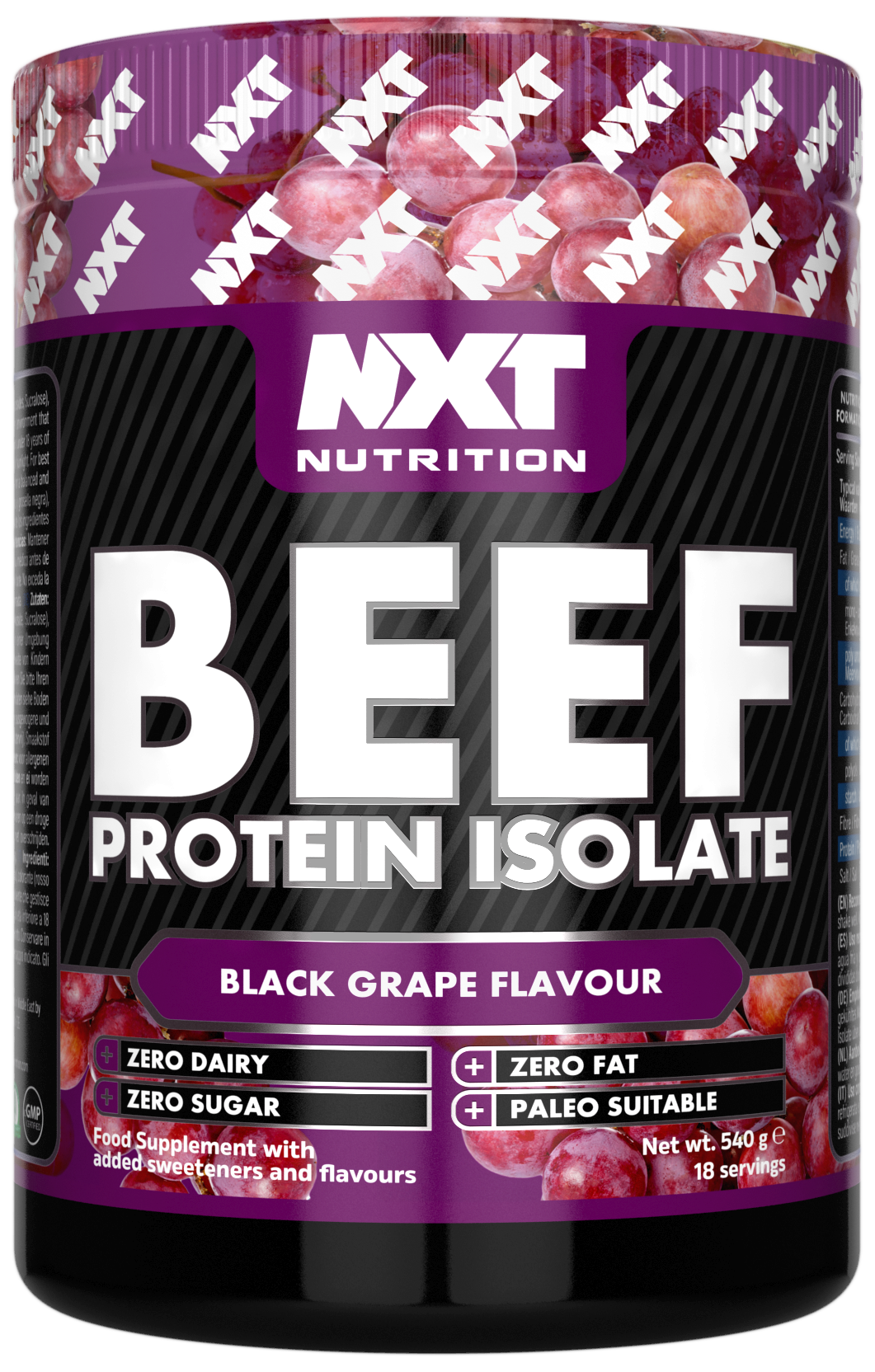 NXT Nutrition Beef Protein Isolate 540g Black Grape