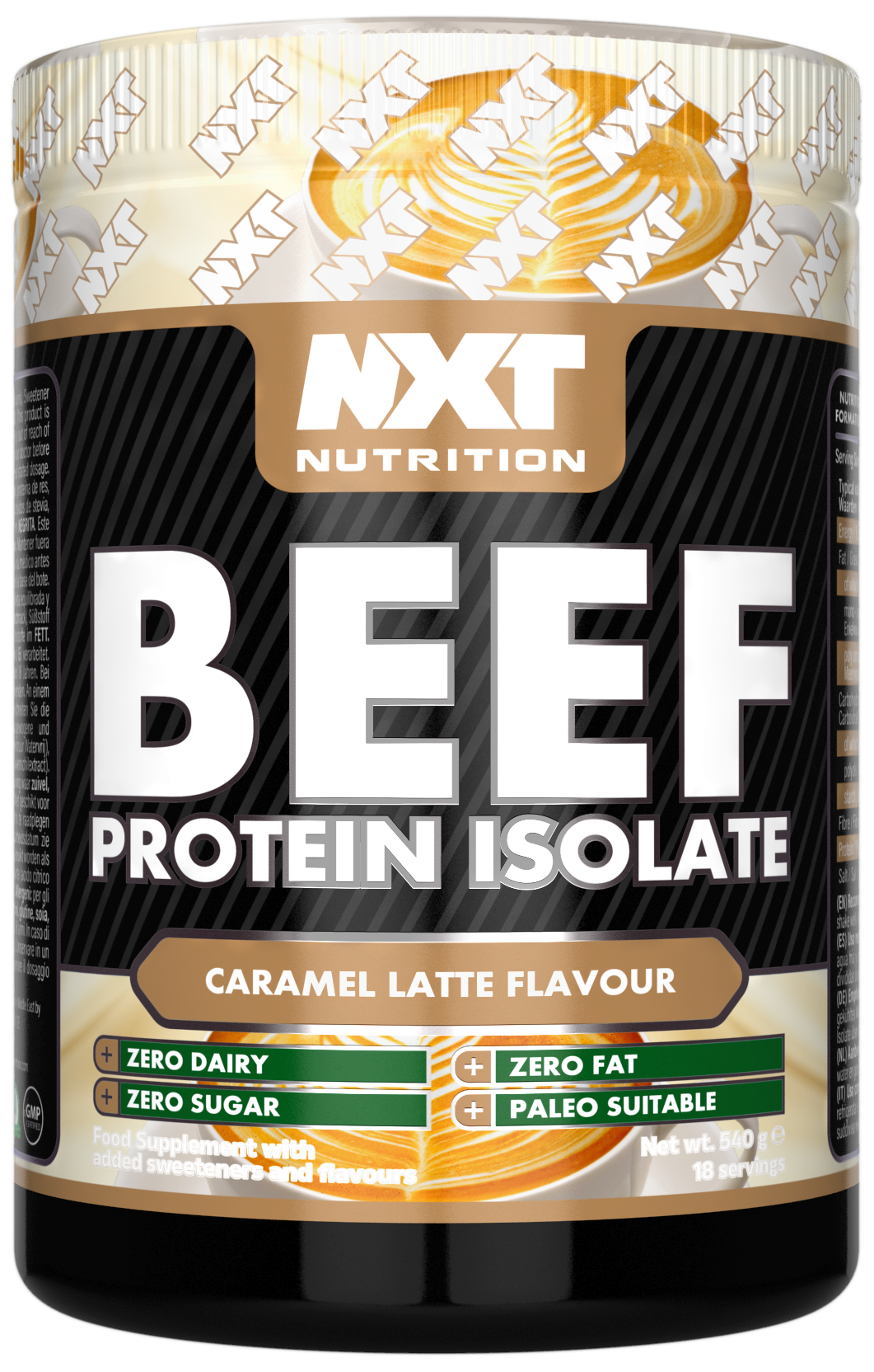 NXT Nutrition Beef Protein Isolate 540g Caramel Latte