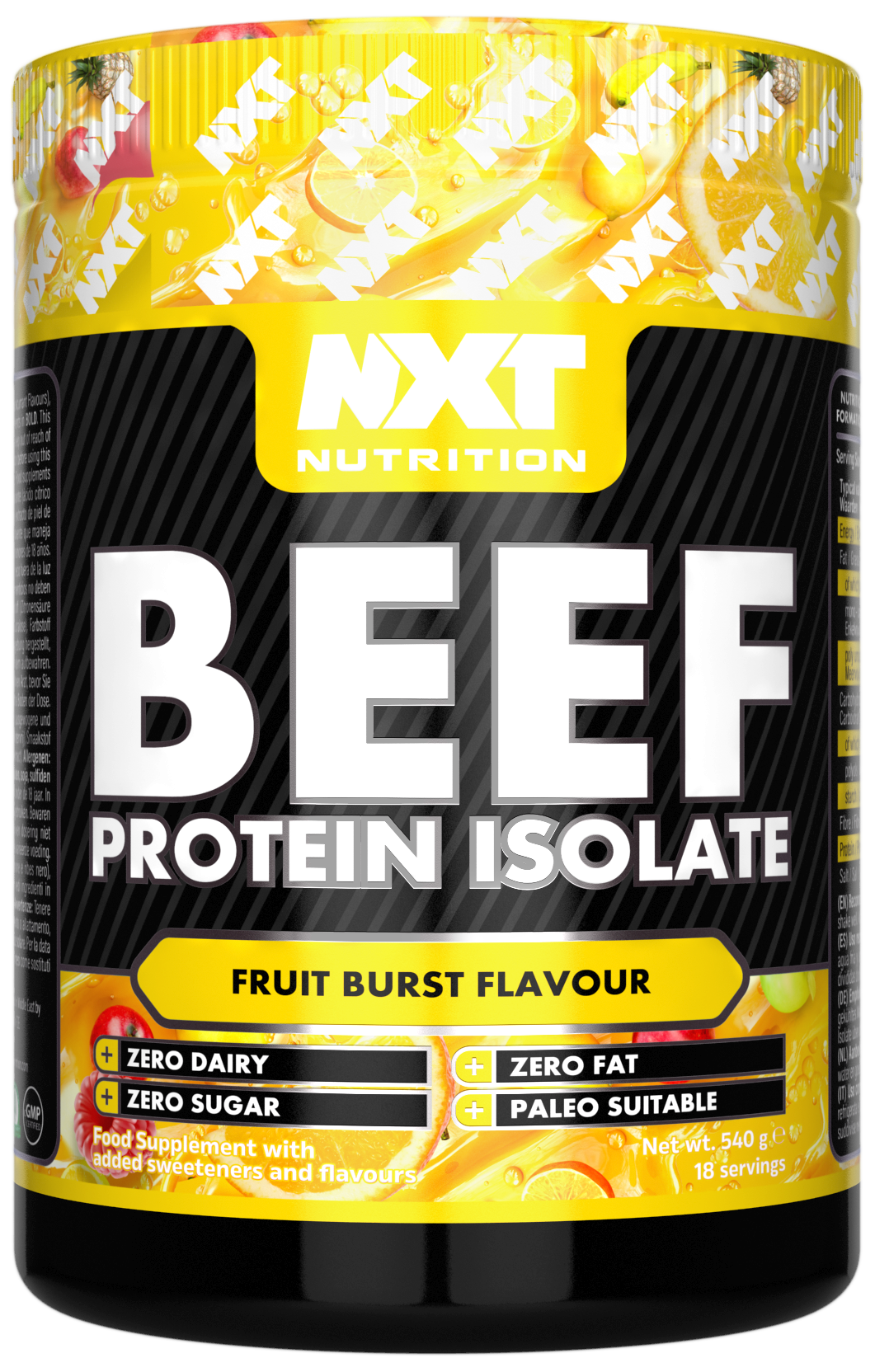 NXT Nutrition Beef Protein Isolate 540g Fruit Burst