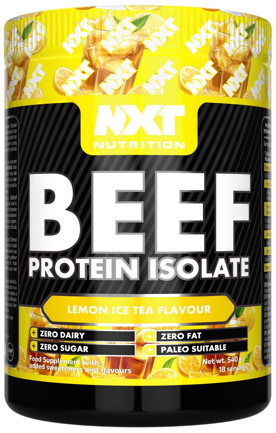 NXT Nutrition Beef Protein Isolate 540g Lemon Ice Tea