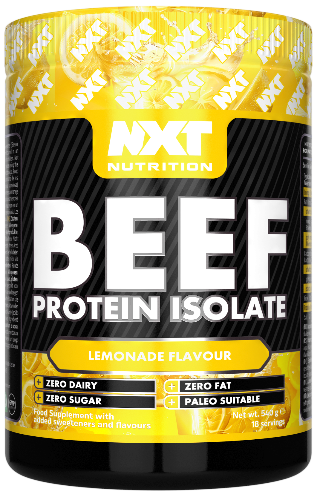 NXT Nutrition Beef Protein Isolate 540g Lemonade