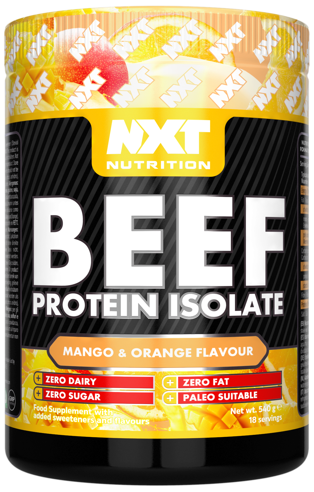 NXT Nutrition Beef Protein Isolate 540g Mango & Orange