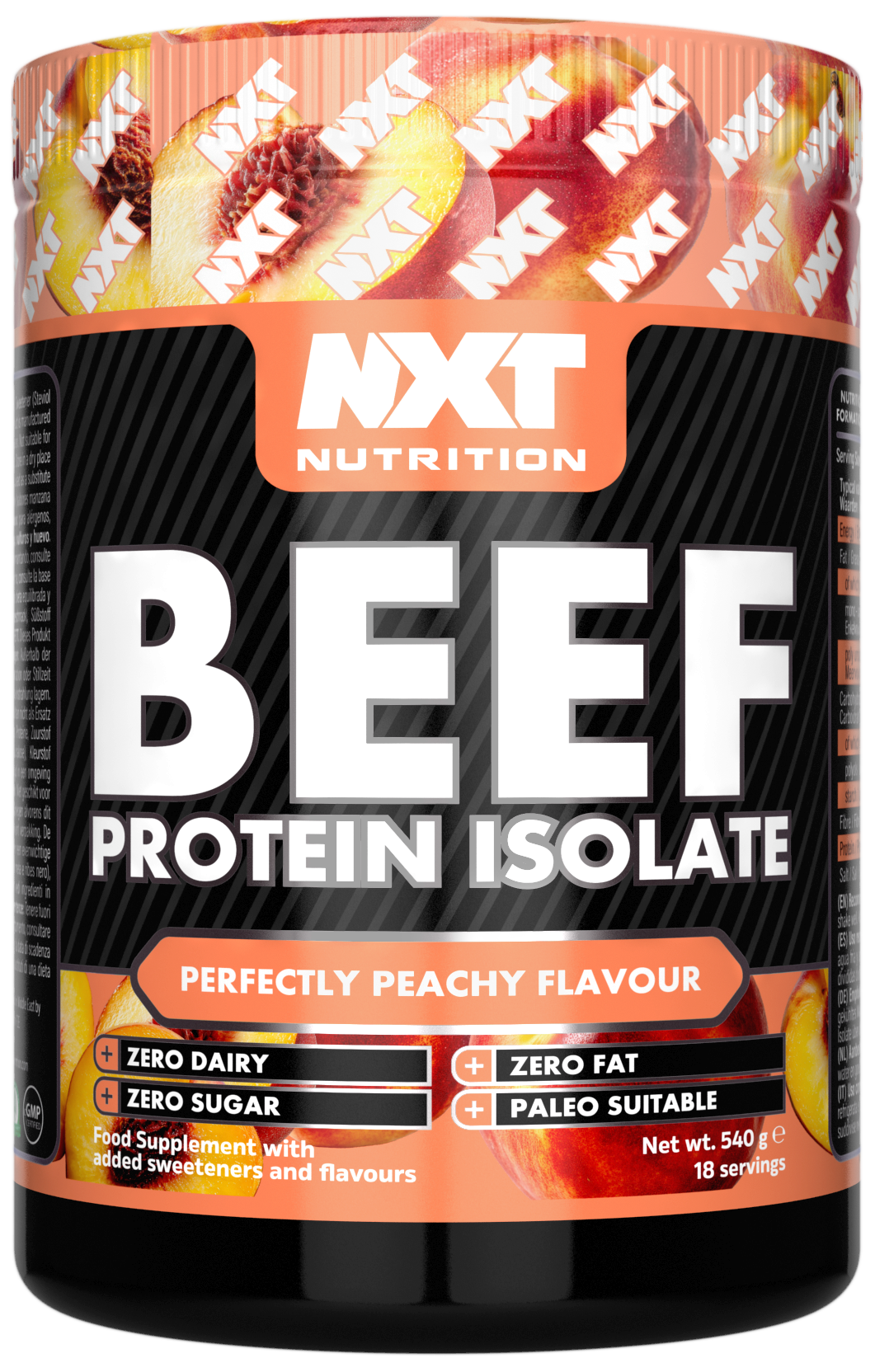 NXT Nutrition Beef Protein Isolate 540g Perfectly Peachy