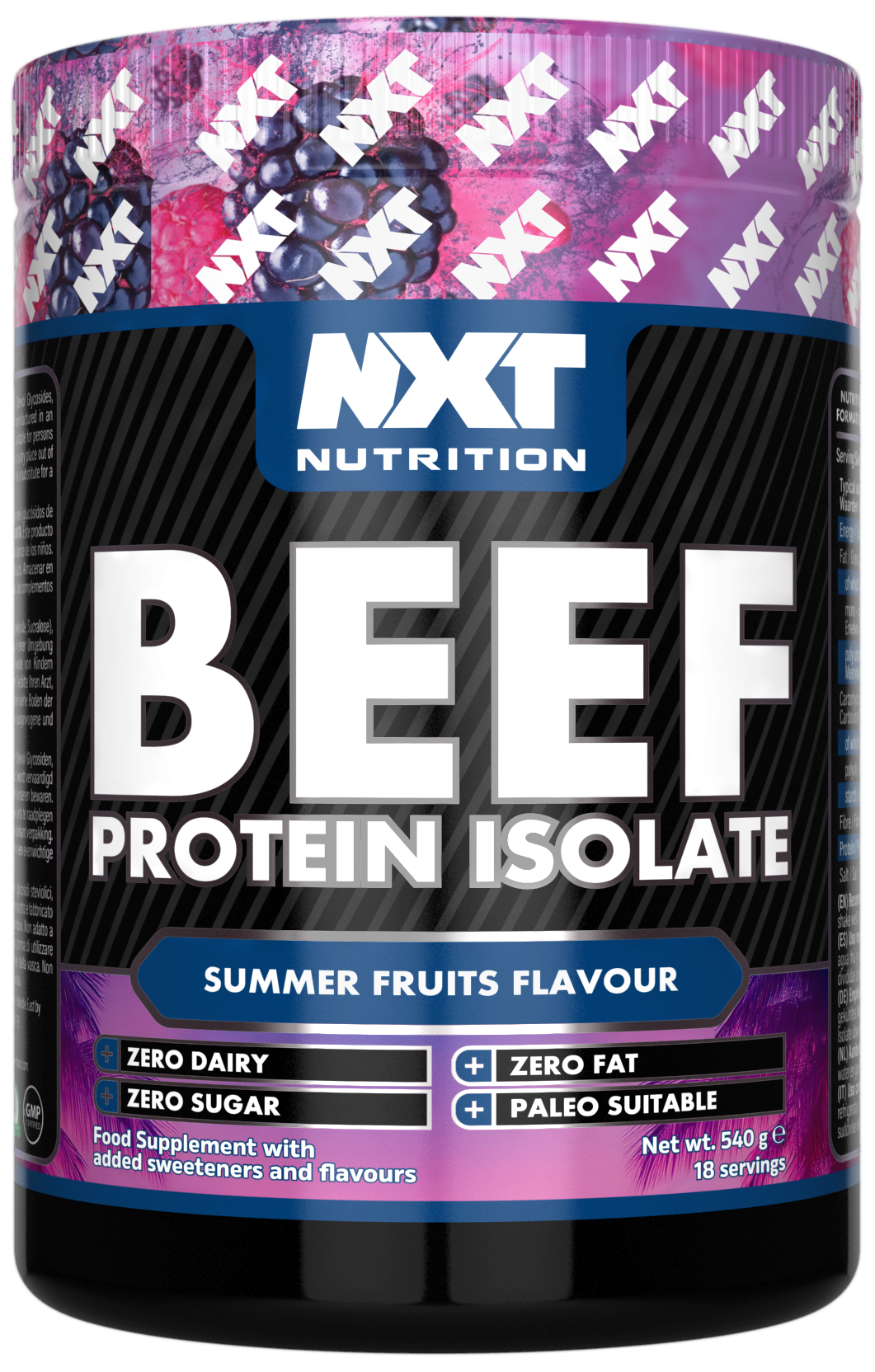 NXT Nutrition Beef Protein Isolate 540g Summer Fruits