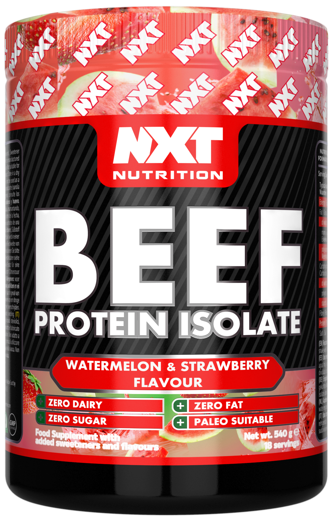 NXT Nutrition Beef Protein Isolate 540g Watermelon & Strawberry