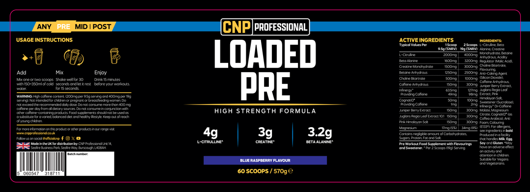 CNP Professional Loaded Pre 570g Blue Raspberry