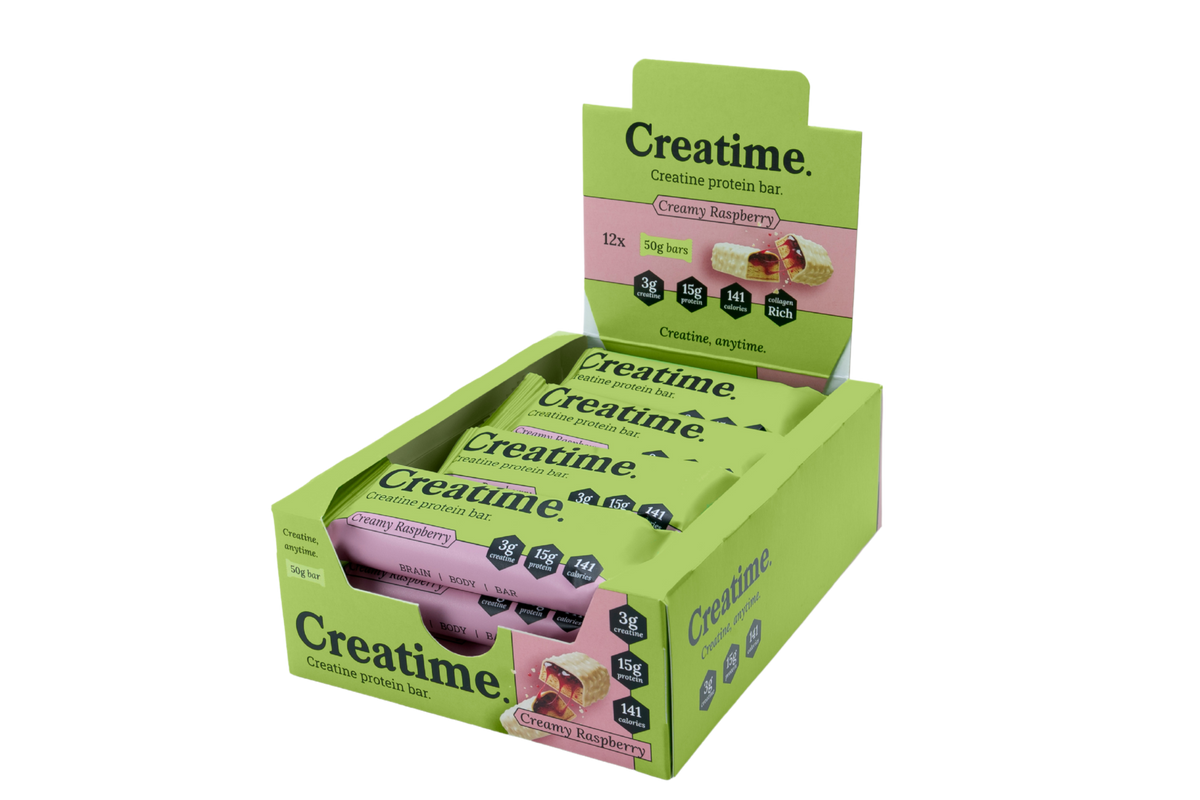 Creatime Creatine Protein Bar Creamy Raspberry 12x50g