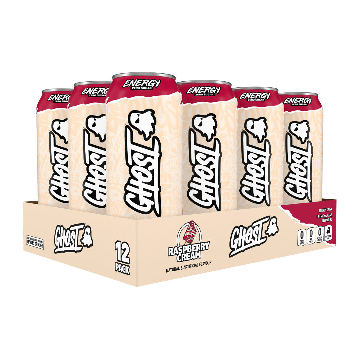 Ghost Energy Drink Raspberry Cream 12 x 500ml