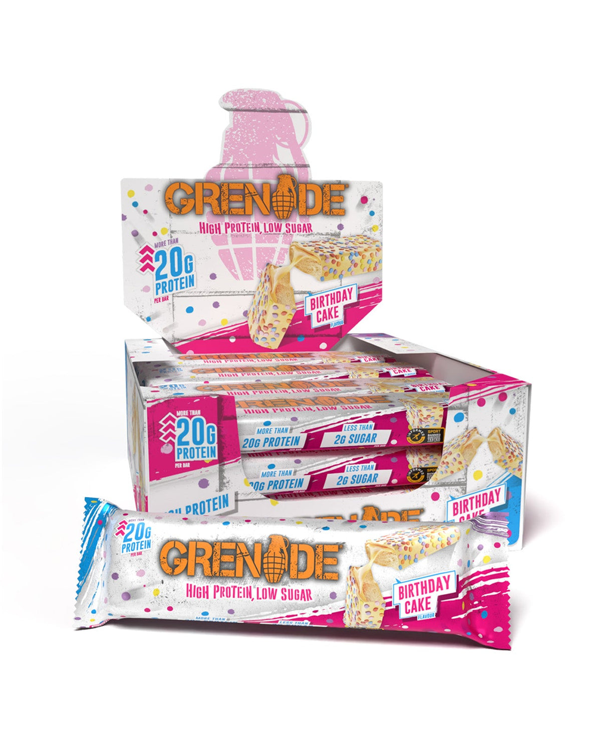 Grenade Protein Bar 12x60g Birthday Cake