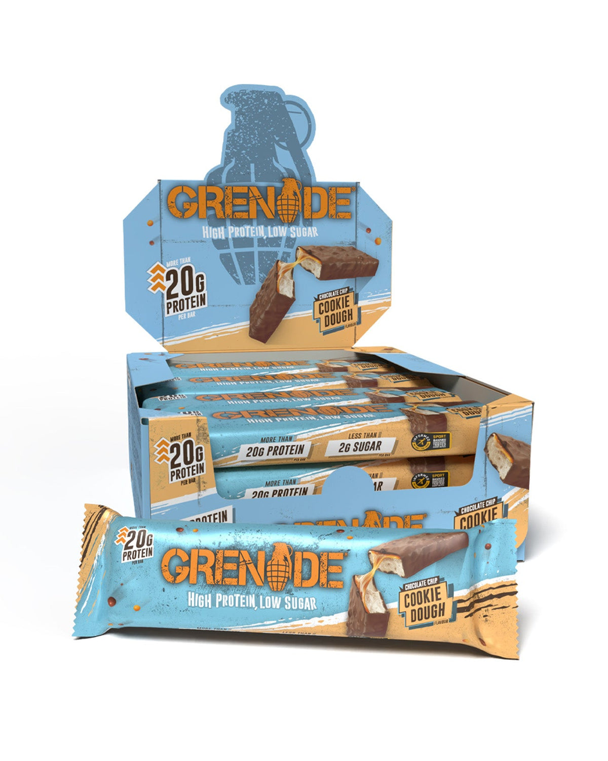 Grenade Protein Bar 12x60g Chocolate Chip Cookie Dough
