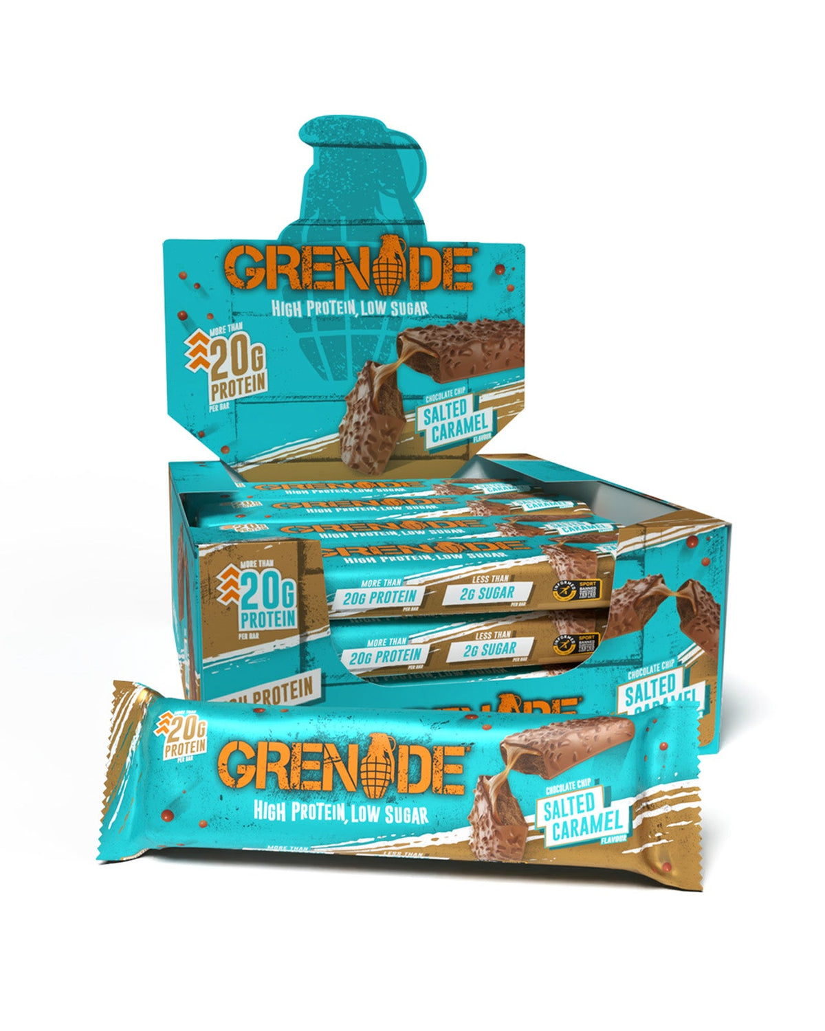 Grenade Protein Bar 12x60g Chocolate Chip Salted Caramel