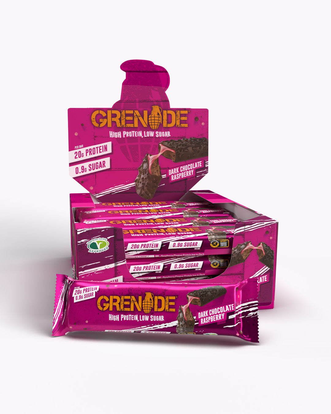 Grenade Protein Bar 12x60g Dark Chocolate Raspberry