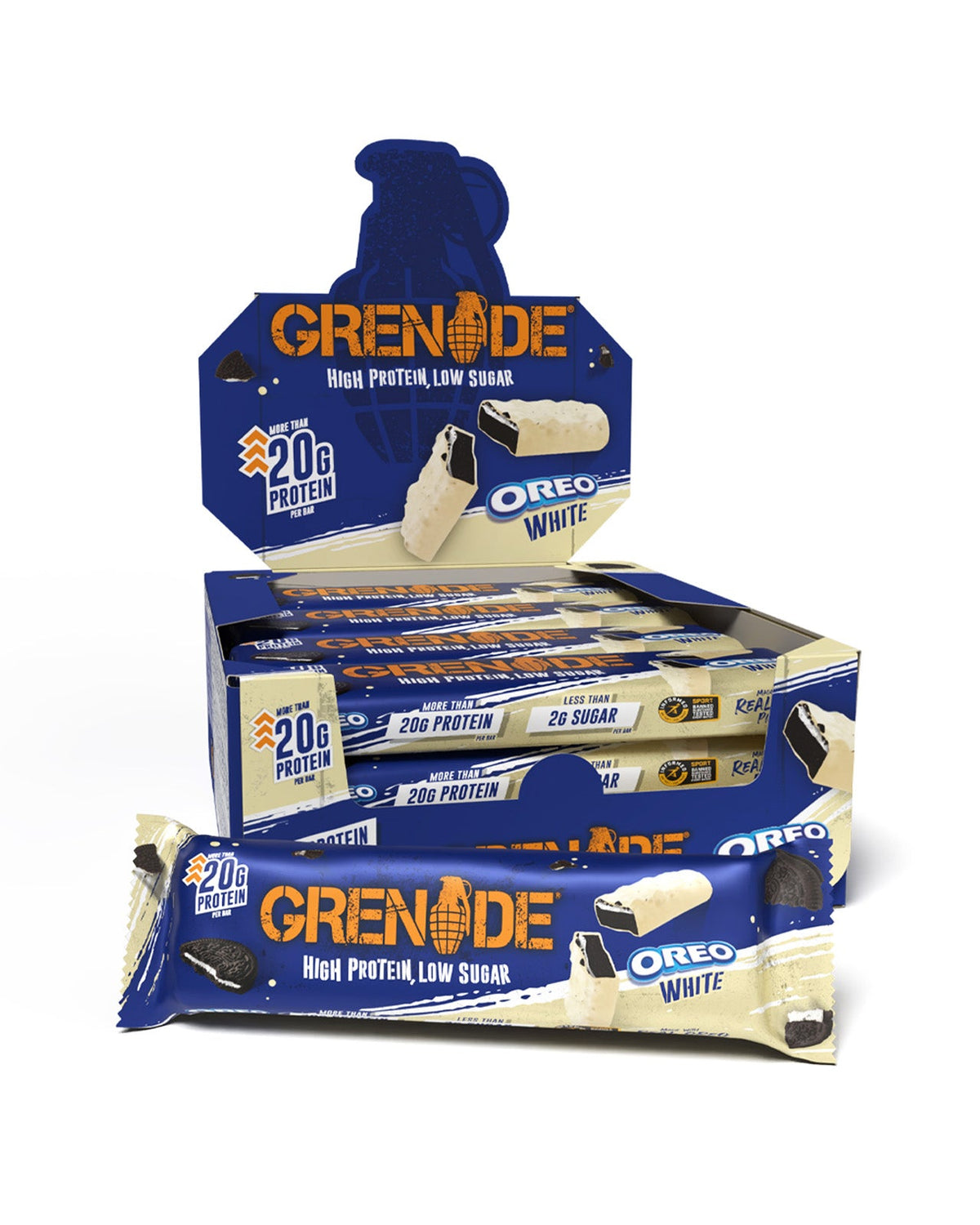 Grenade Protein Bar 12x60g Oreo White