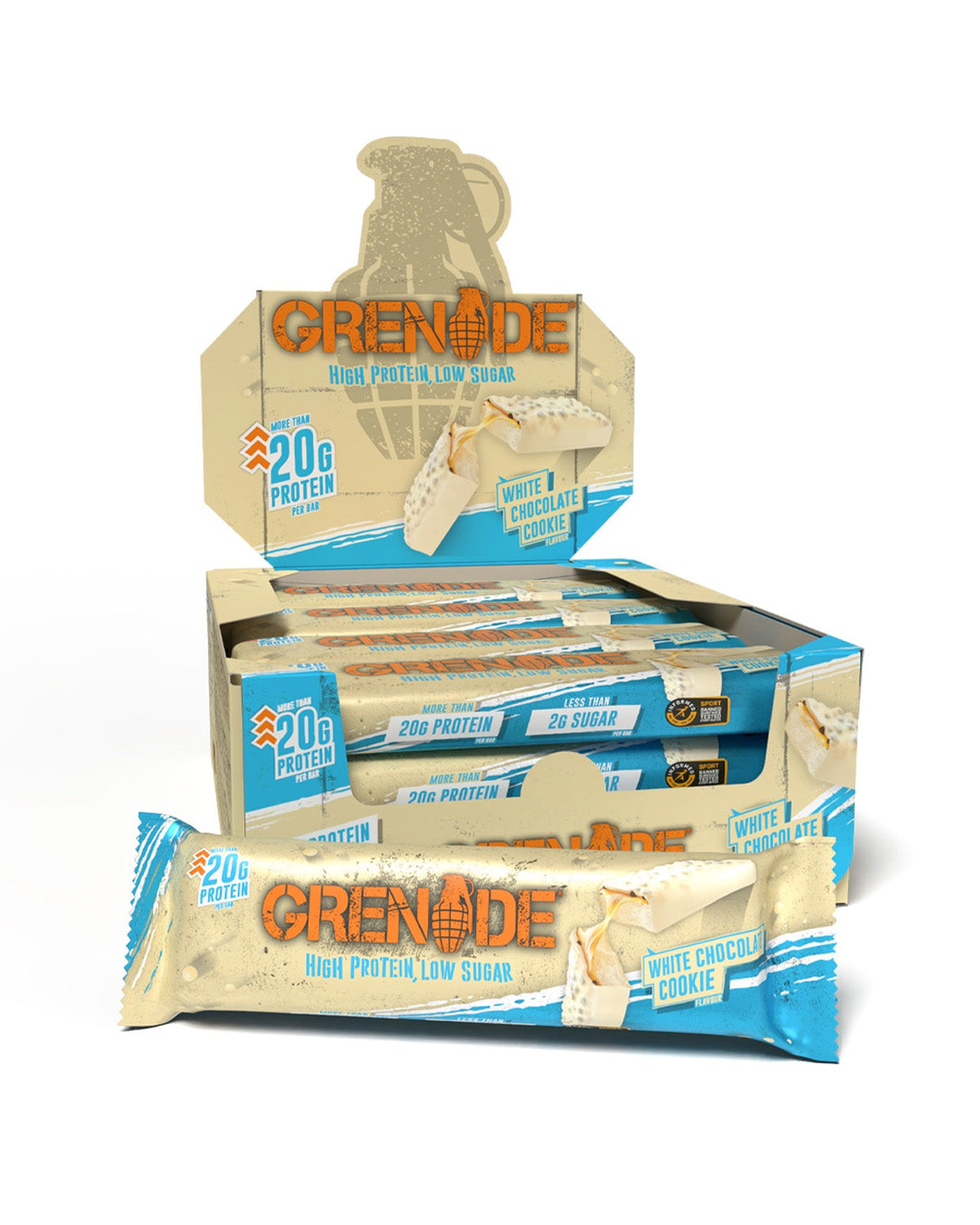 Grenade Protein Bar 12x60g White Chocolate Cookie