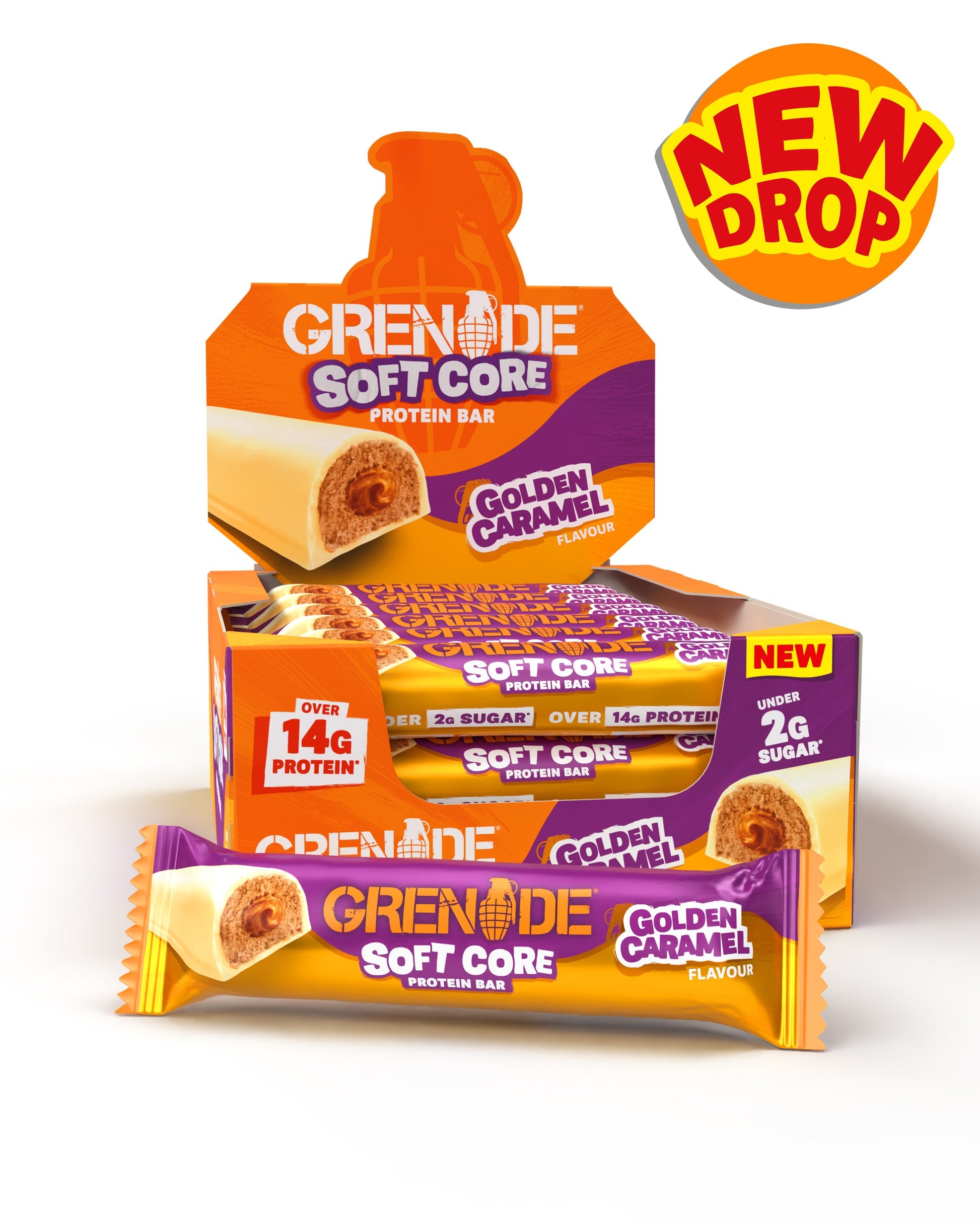 Grenade Soft Core Golden Caramel Protein Bars 12 x 50g
