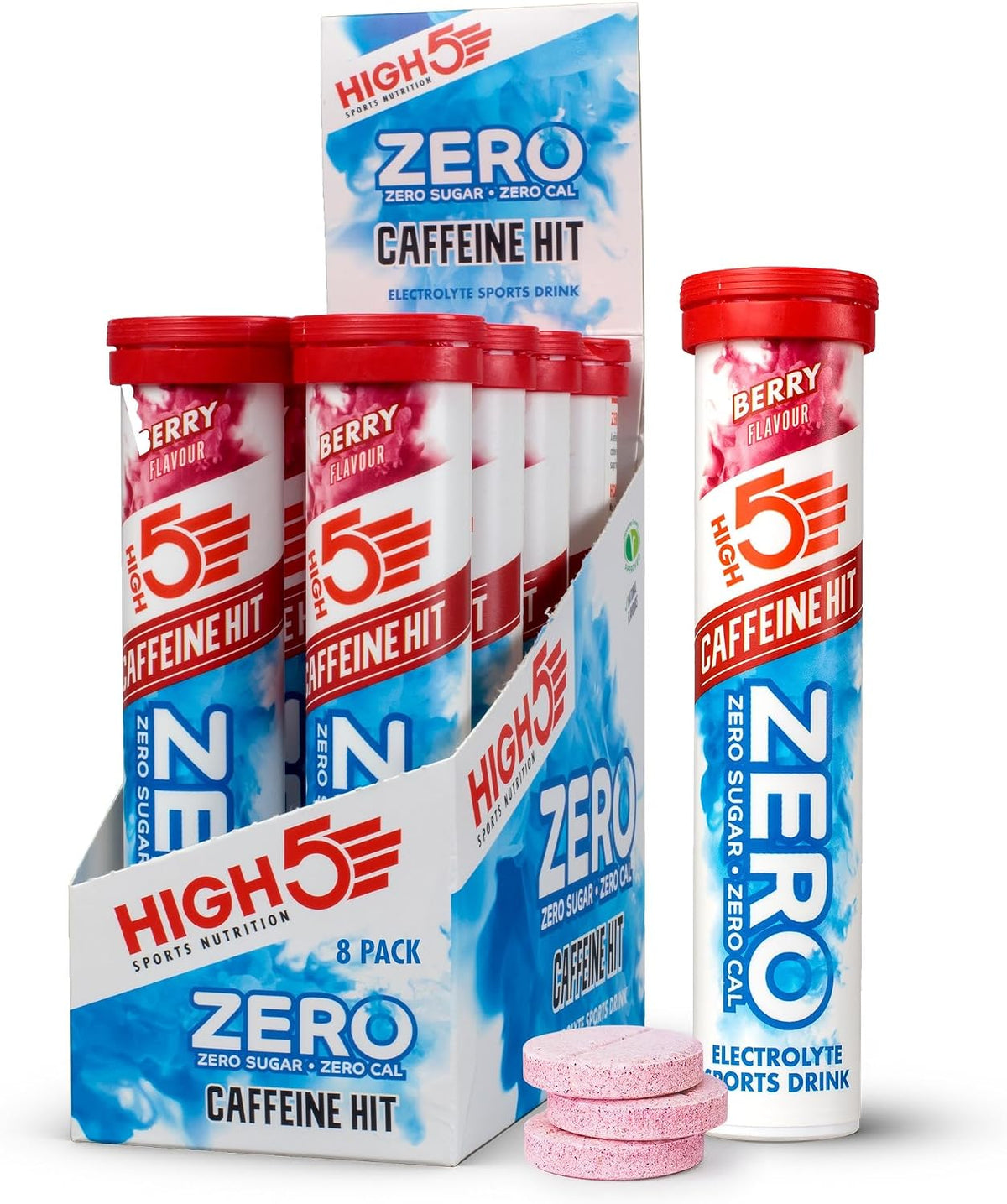 HIGH5 Zero Caffeine Hit 8x20 Tablets Berry Display