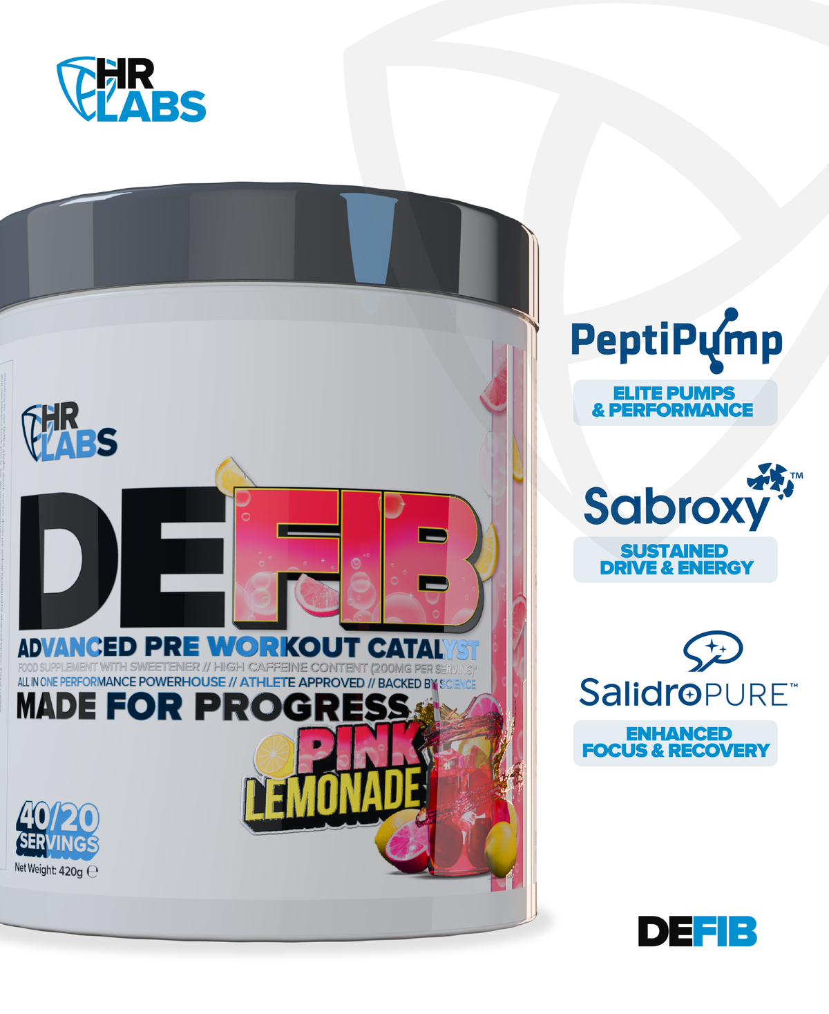 HR Labs DEFIB 420g Pink Lemonade