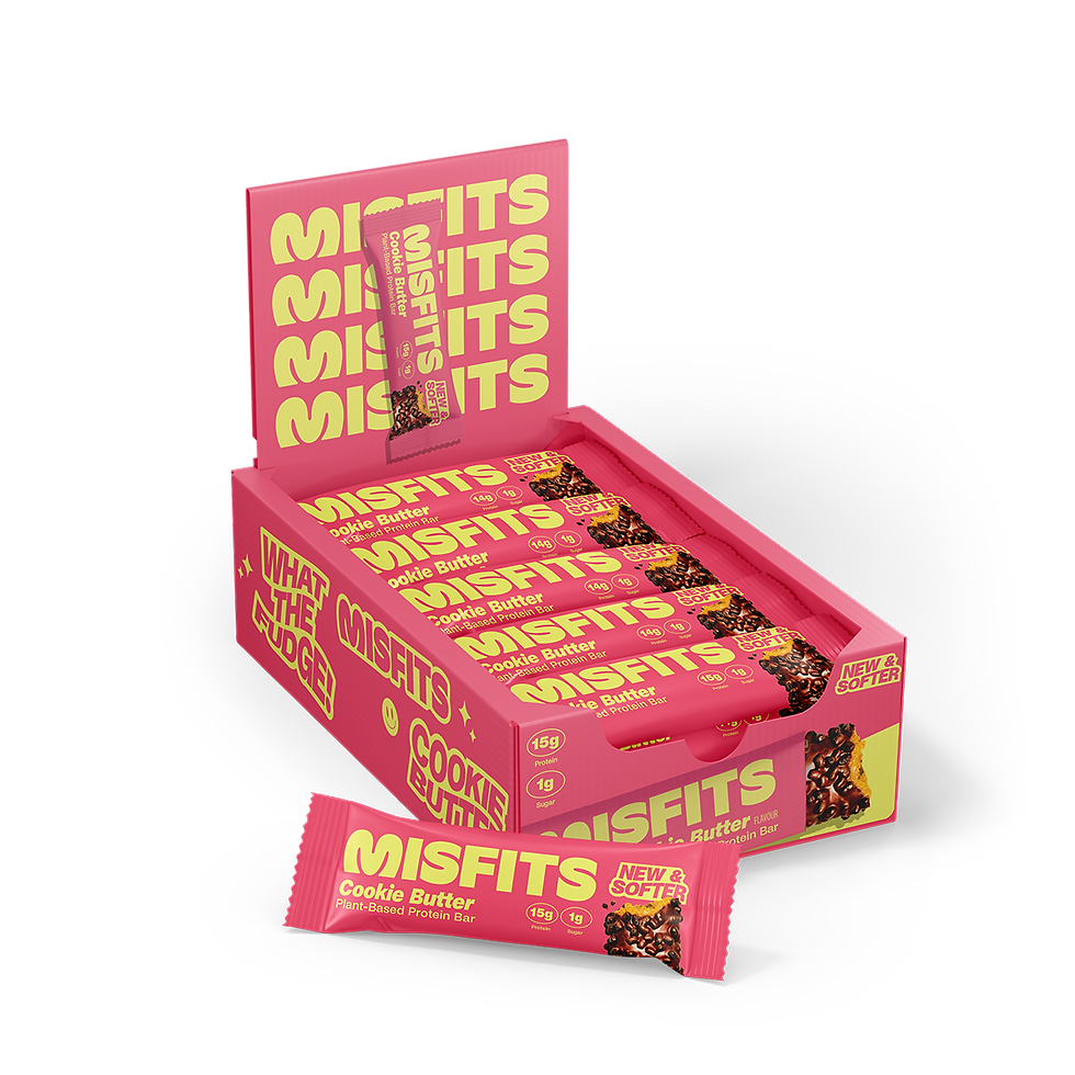 Misfits Plant-Based Protein Bar 15x50g Cookie Butter Display Box