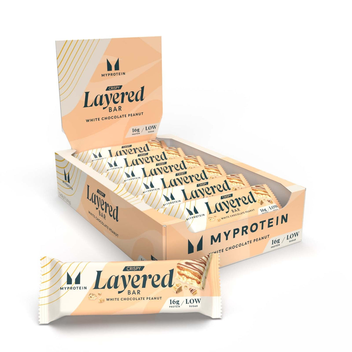 MyProtein Crispy Layered Protein Bar 12x58g - White Chocolate Peanut