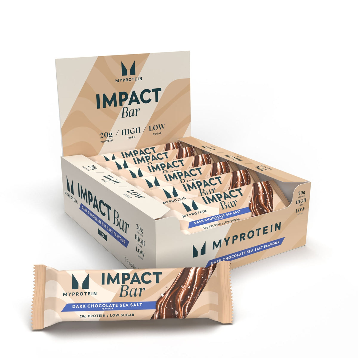 MyProtein Impact Protein Bar 12x64g - Dark Chocolate Sea Salt