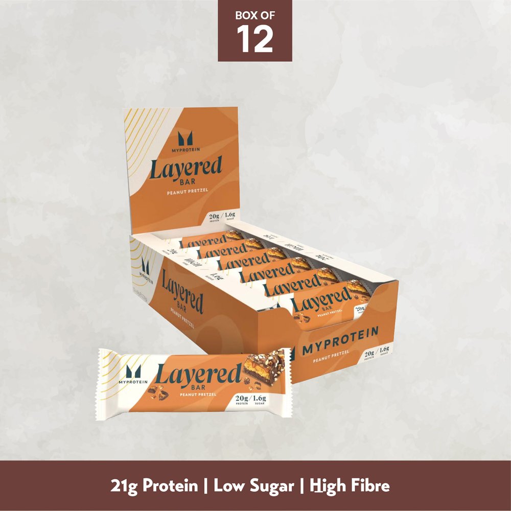 MyProtein Layered Bar 12 x 60g - Chocolate Peanut Pretzel