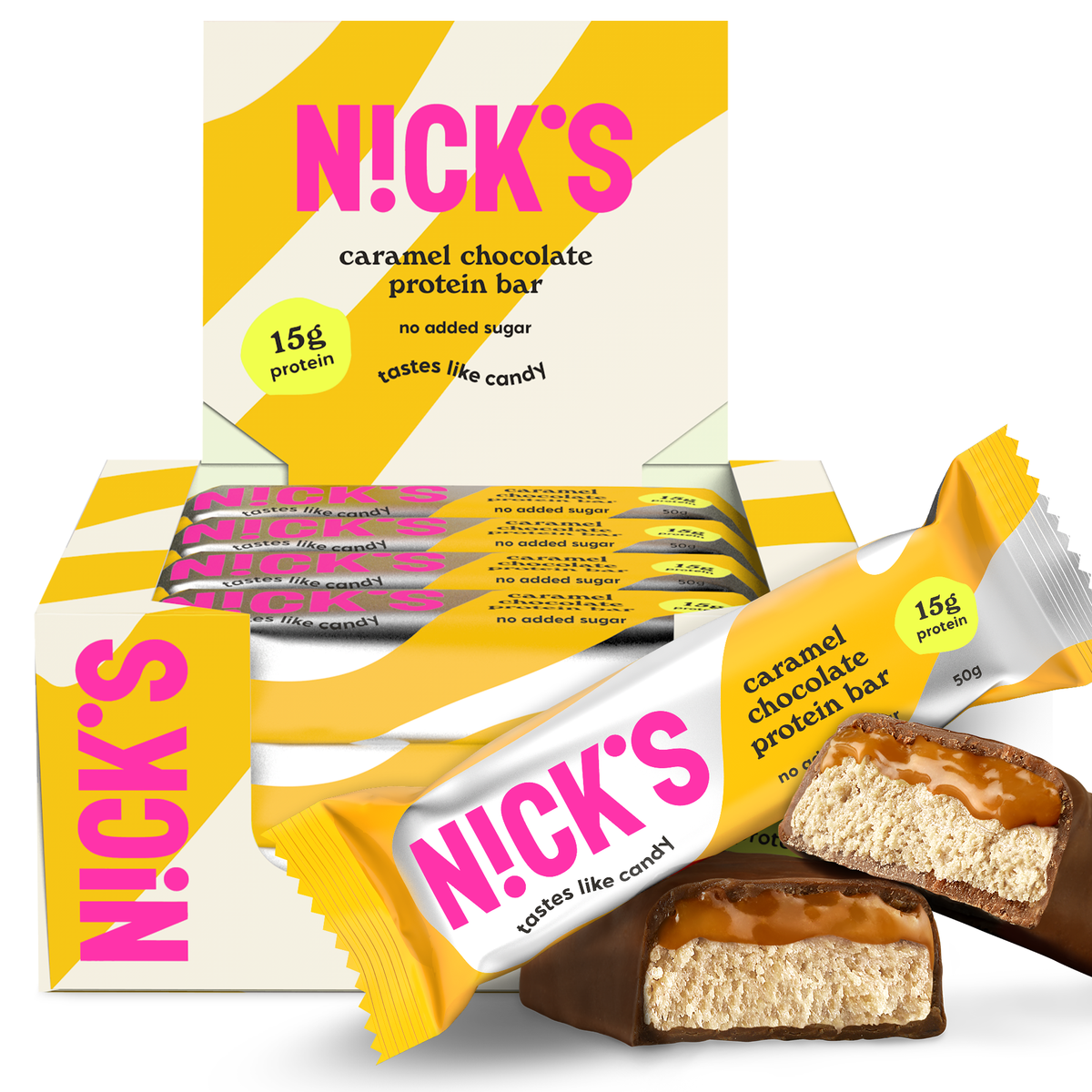 NICK'S Protein Bar 12x50g Caramel Chocolate