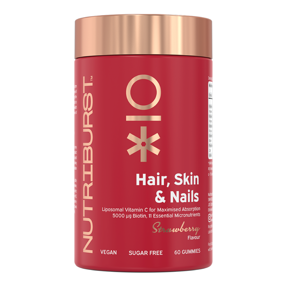 Nutriburst Hair Skin & Nails 60 Gummies Strawberry