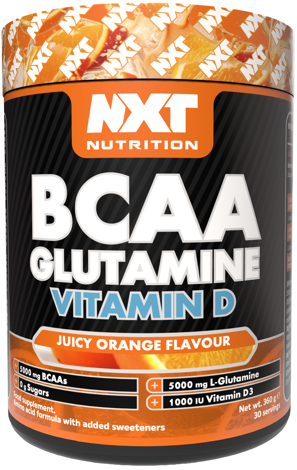 NXT BCAA Glutamine & Vitamin D 360g Juicy Orange