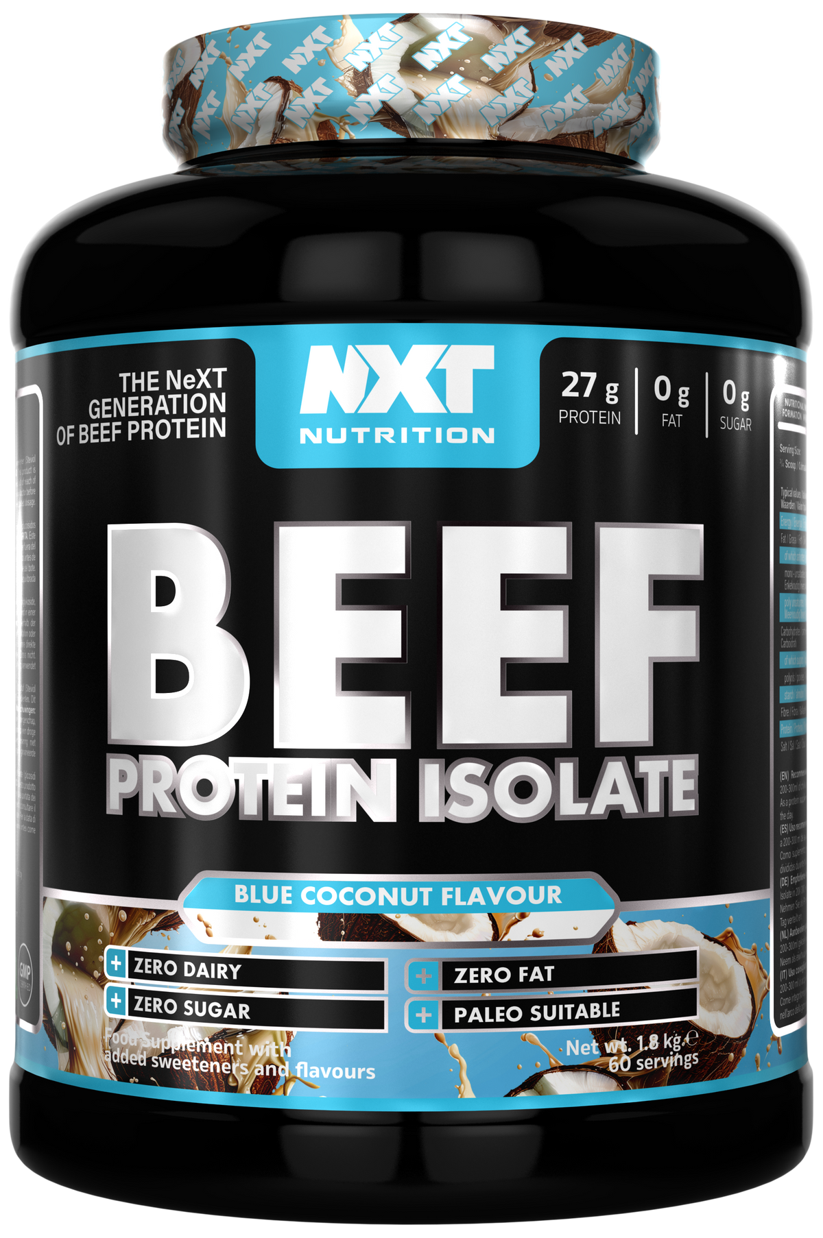 NXT Nutrition Beef Protein Isolate 1.8kg Blue Coconut