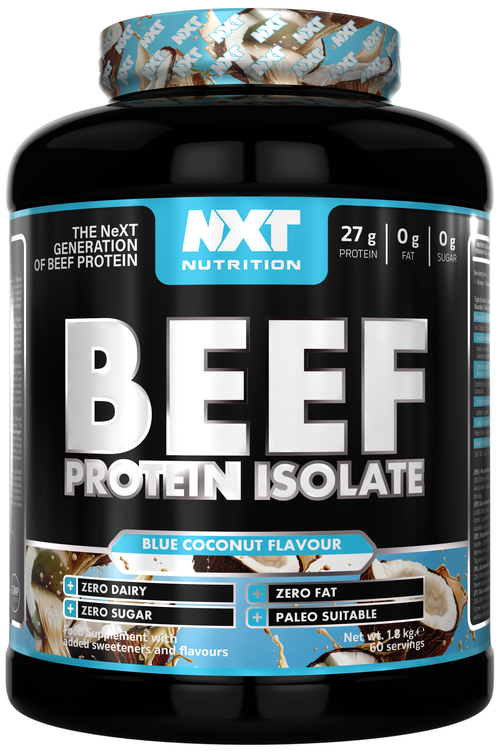 NXT Nutrition Beef Protein Isolate 1.8kg Blue Coconut