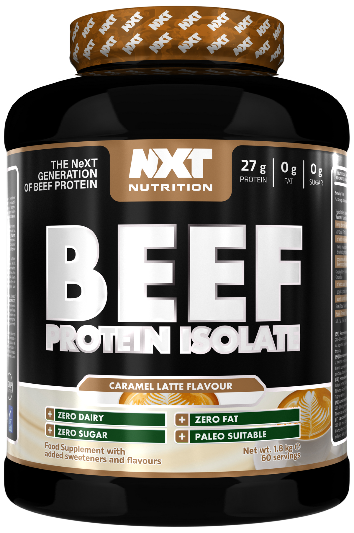 NXT Nutrition Beef Protein Isolate 1.8kg Caramel Latte