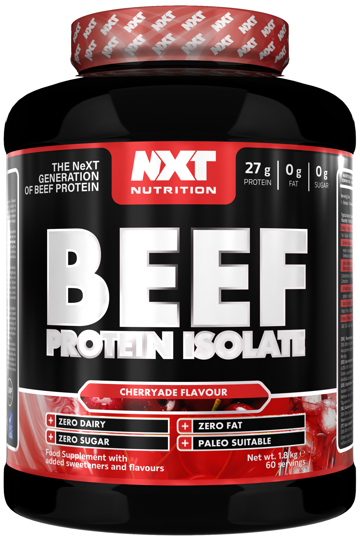 NXT Nutrition Beef Protein Isolate 1.8kg Cherryade