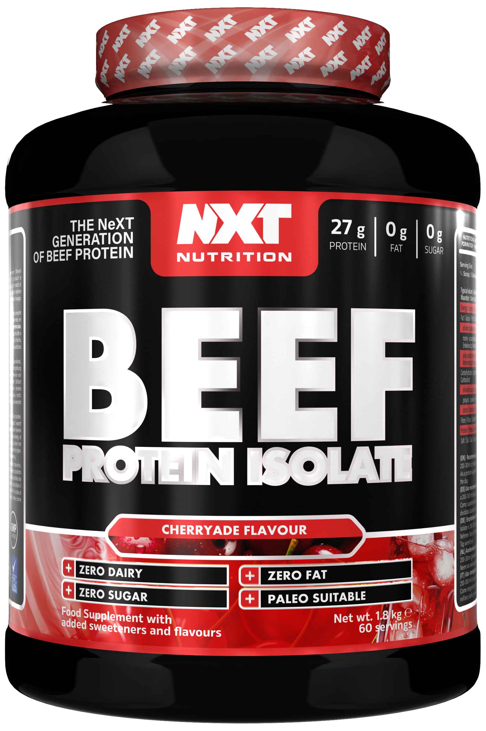 NXT Nutrition Beef Protein Isolate 1.8kg Cherryade