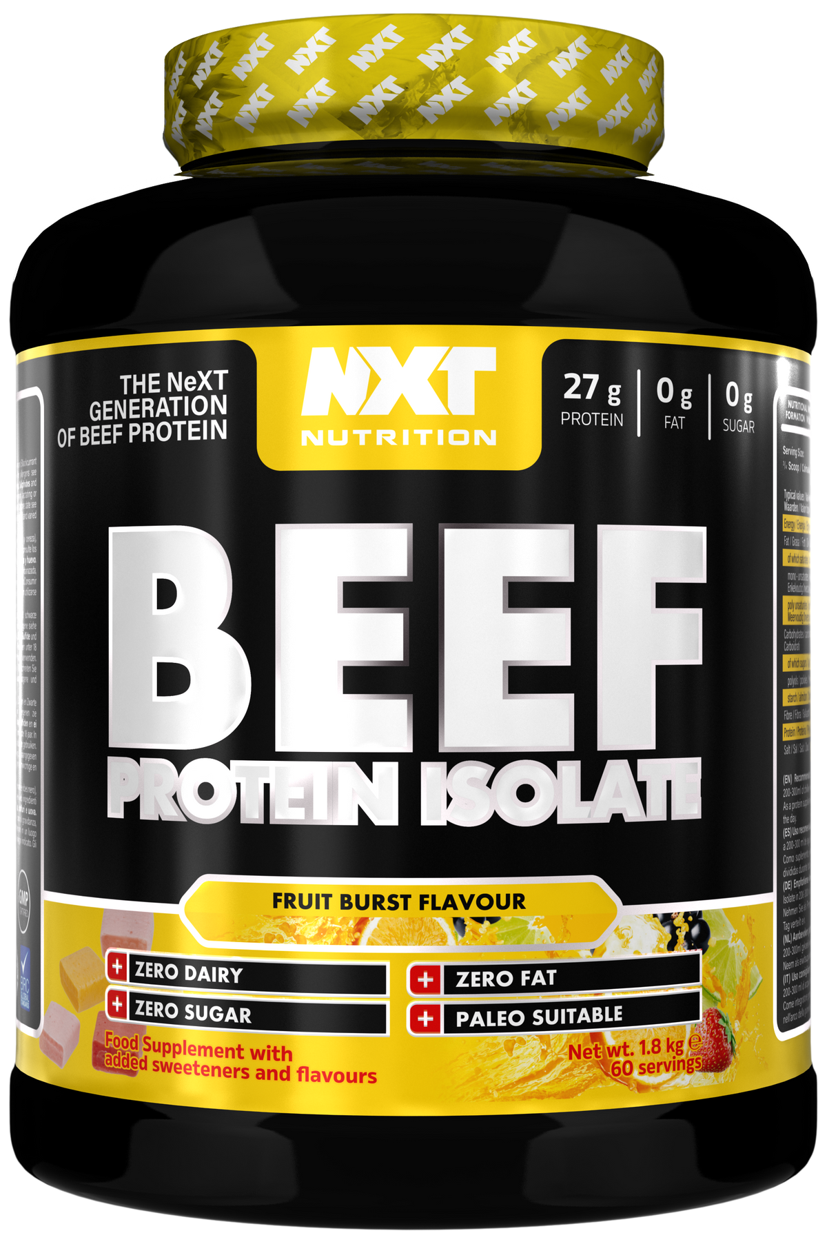 NXT Nutrition Beef Protein Isolate 1.8kg Fruit Burst