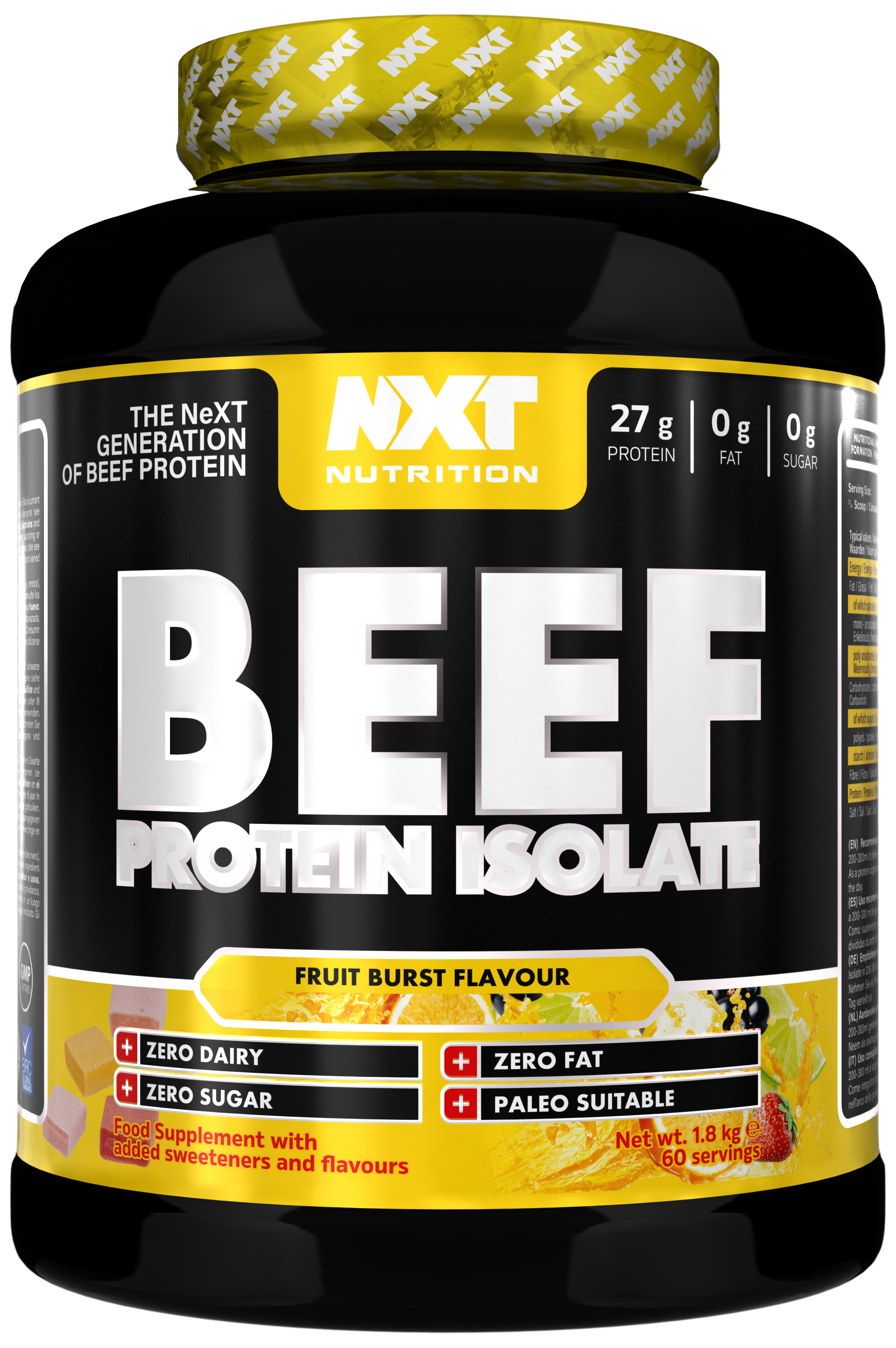 NXT Nutrition Beef Protein Isolate 1.8kg Fruit Burst