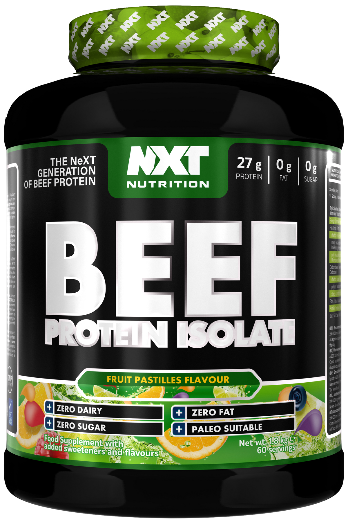 NXT Nutrition Beef Protein Isolate 1.8kg Fruit Pastilles