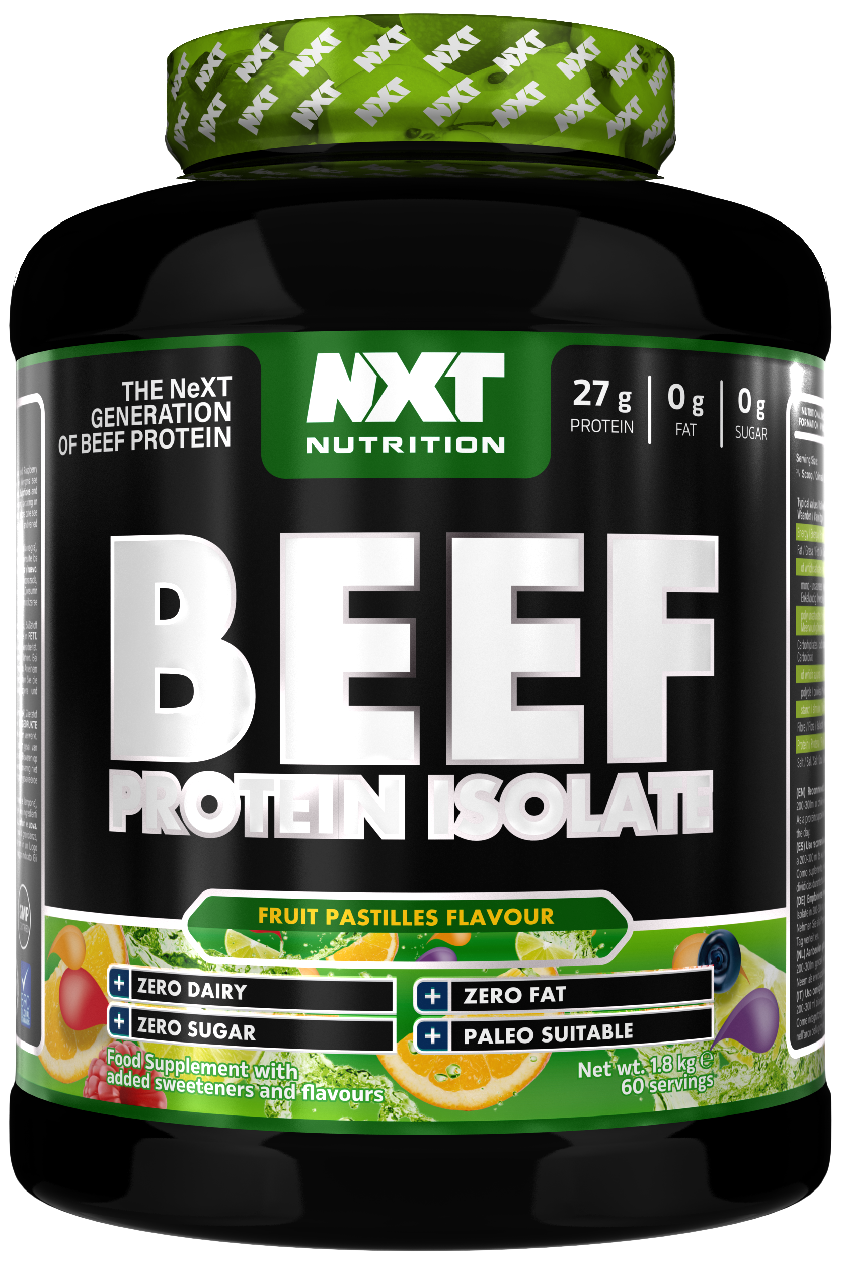 NXT Nutrition Beef Protein Isolate 1.8kg Fruit Pastilles