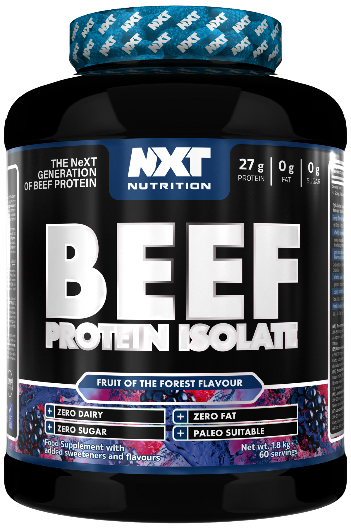 NXT Nutrition Beef Protein Isolate 1.8kg Fruits of the Forest