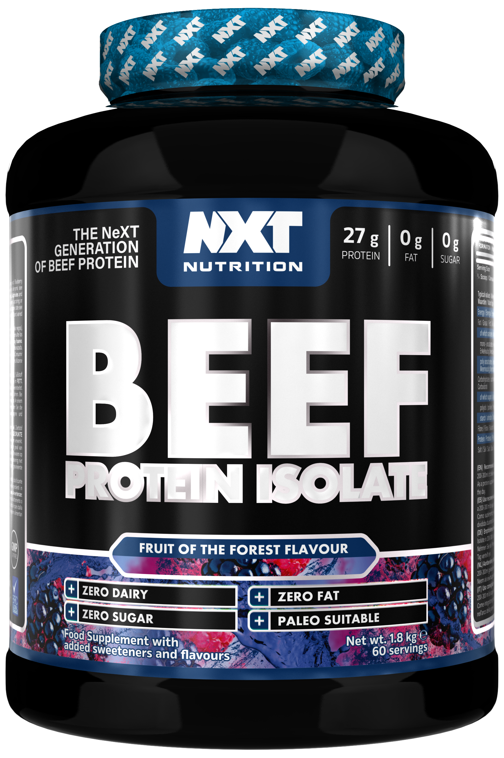 NXT Nutrition Beef Protein Isolate 1.8kg Fruits of the Forest