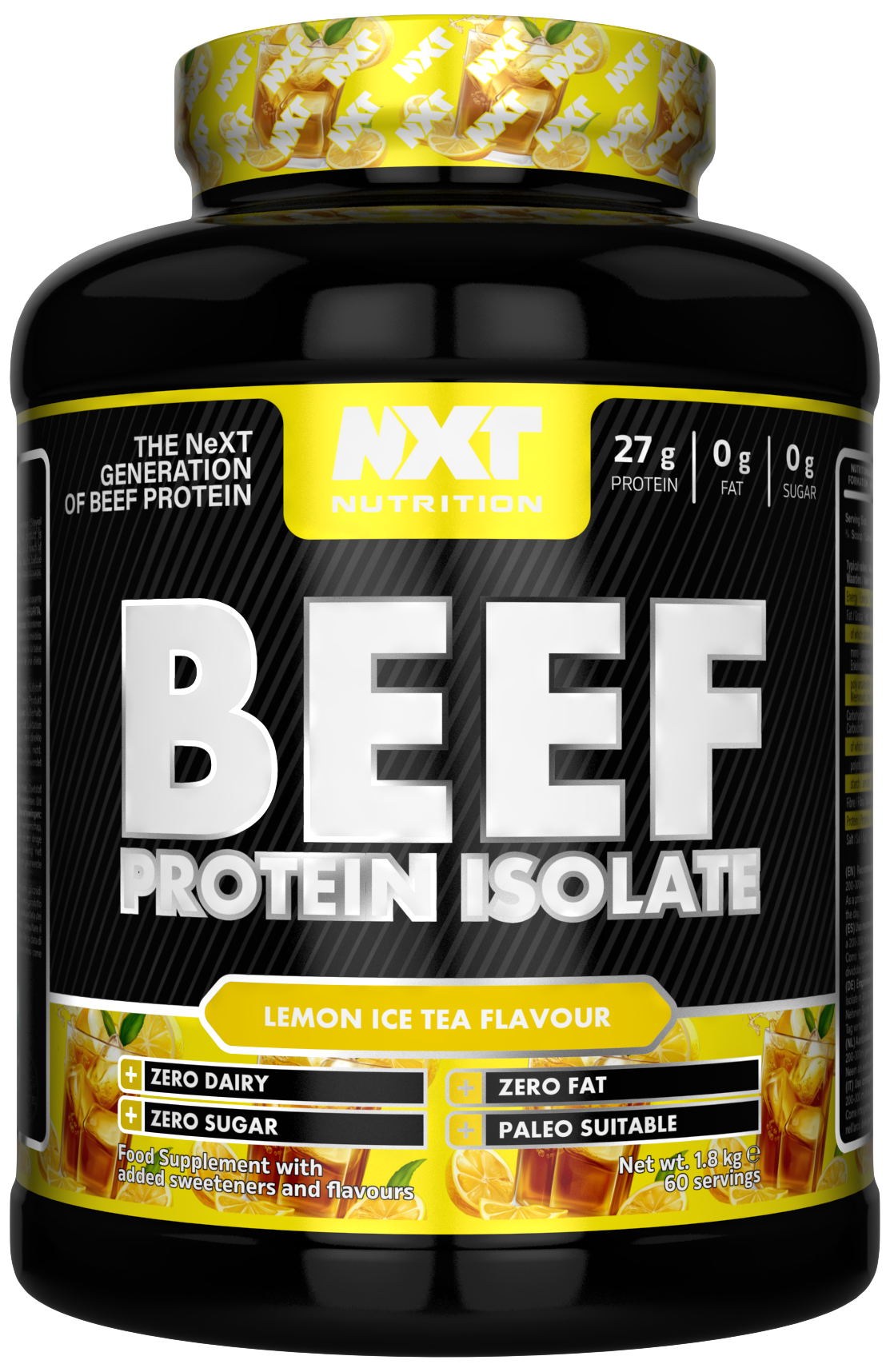 NXT Nutrition Beef Protein Isolate 1.8kg Lemon Ice Tea